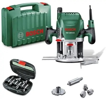 Bosch Green 060326C801 POF 1400 ACE Fräs 6-delat frässet i väska