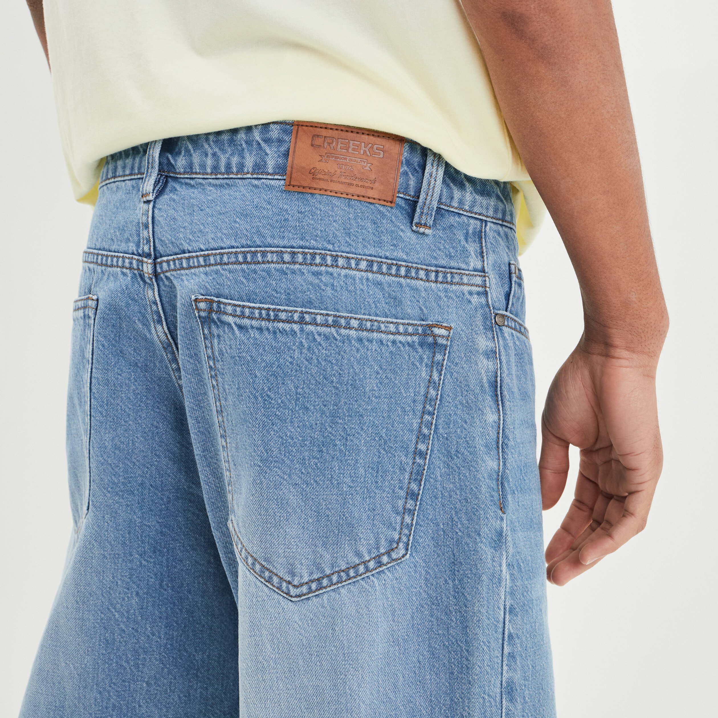 Jeans relaxed Creeks denim triple stone garçon | La Halle