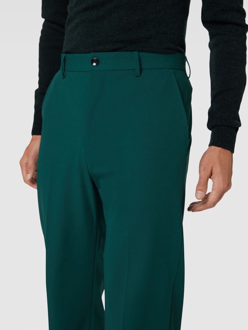 Regular Fit Anzughose mit Bundfalten Modell 'Joe' in grün