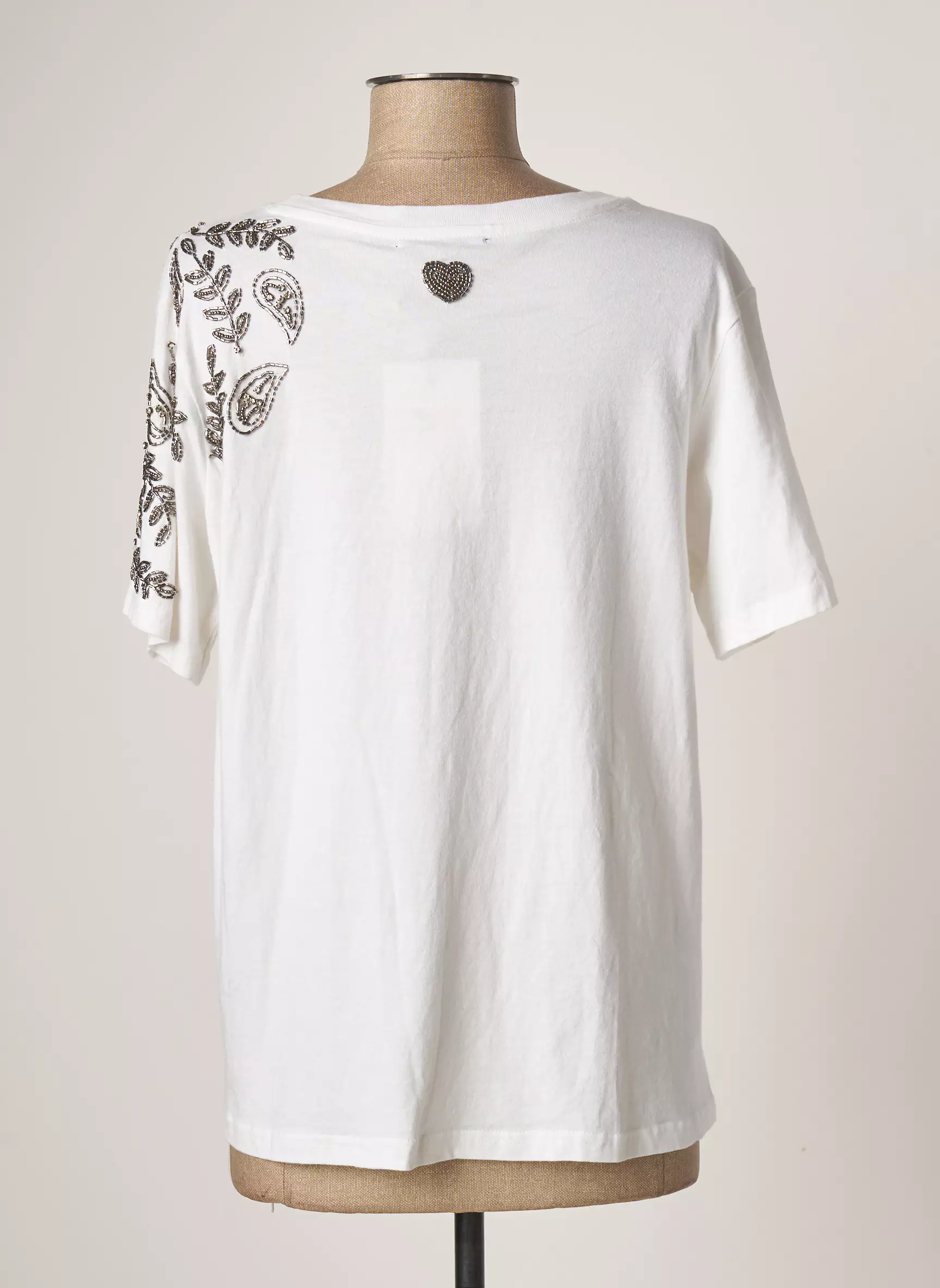 Gold Silver Tshirts Femme couleur blanc