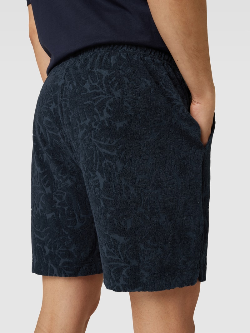 Pyjama Shorts mit Allover-Muster in dunkelblau