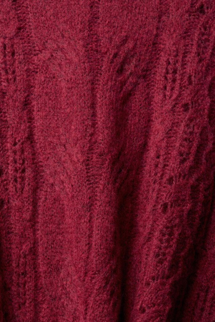Stehkragen-Zopfstrickpullover mit Alpaka