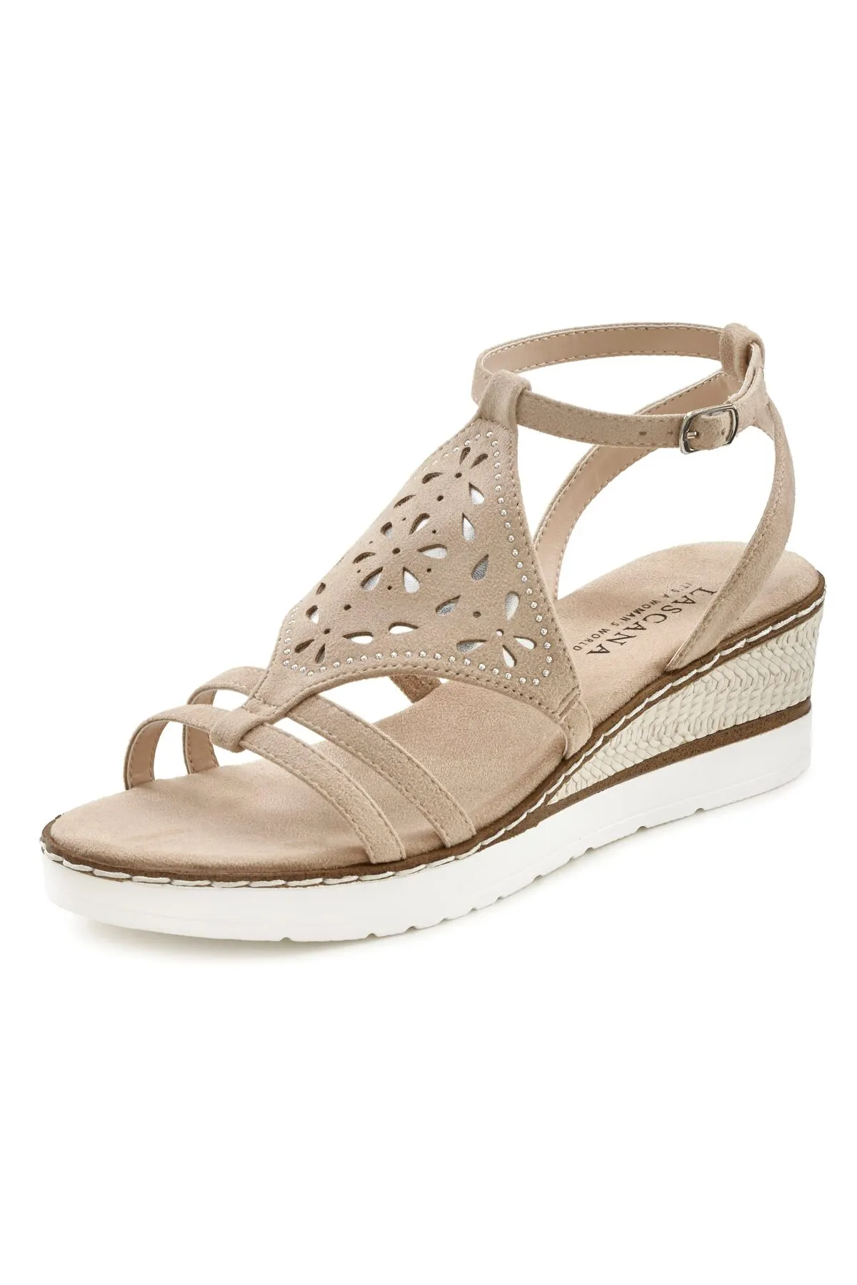 LASCANA  Sandalette - Beige - Keilabsatz