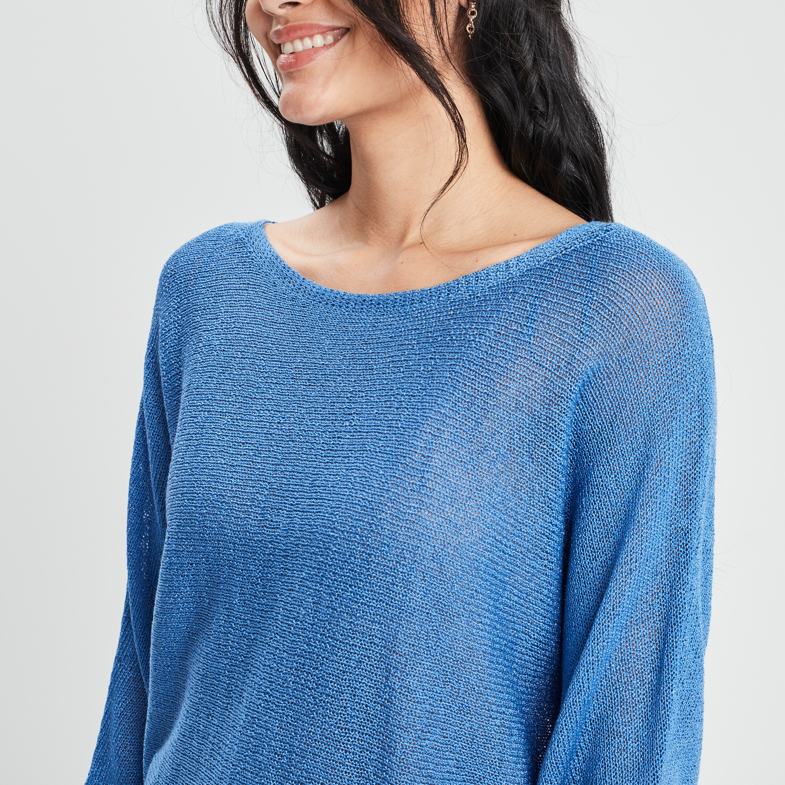 Pull manches longues bleu femme | La Halle