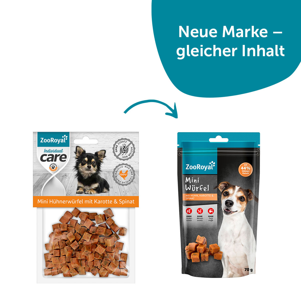 ZooRoyal Mini Hühnerwürfel mit Karotte & Spinat