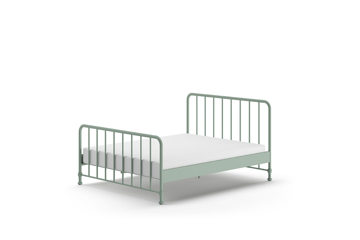 VIPACK Jugendbett BRONXX mit Liegefläche 160 xx 200 cm, Ausf. Metall Olivegrün matt