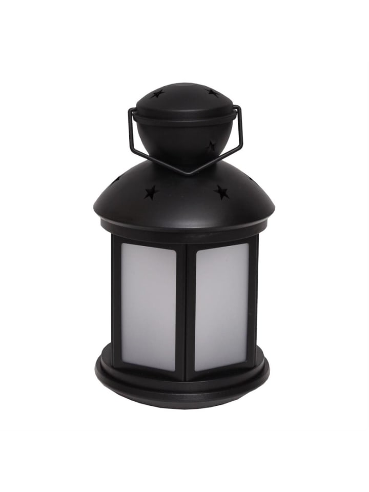 MARELIDA LED Laterne farbiges bewegtes Sternenmuster H: 22cm in schwarz günstig kaufen onesize