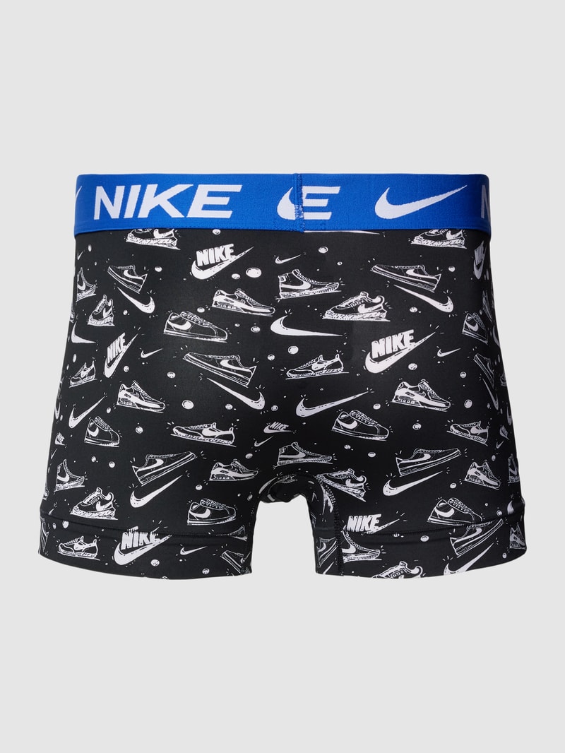 Trunks mit elastischem Label-Bund im 3er-Pack in royalblau