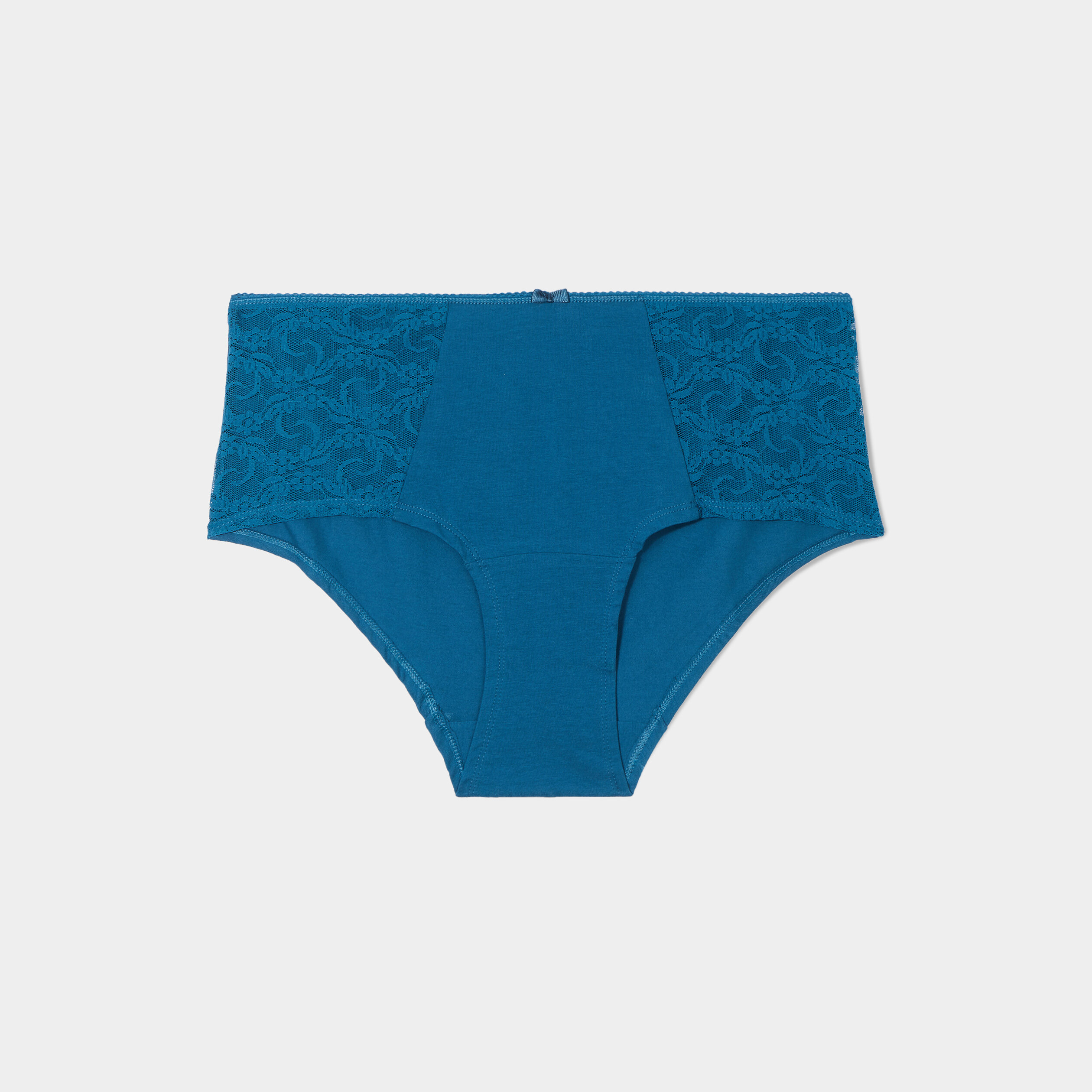 Shorty en coton bleu canard femme grande taille | La Halle
