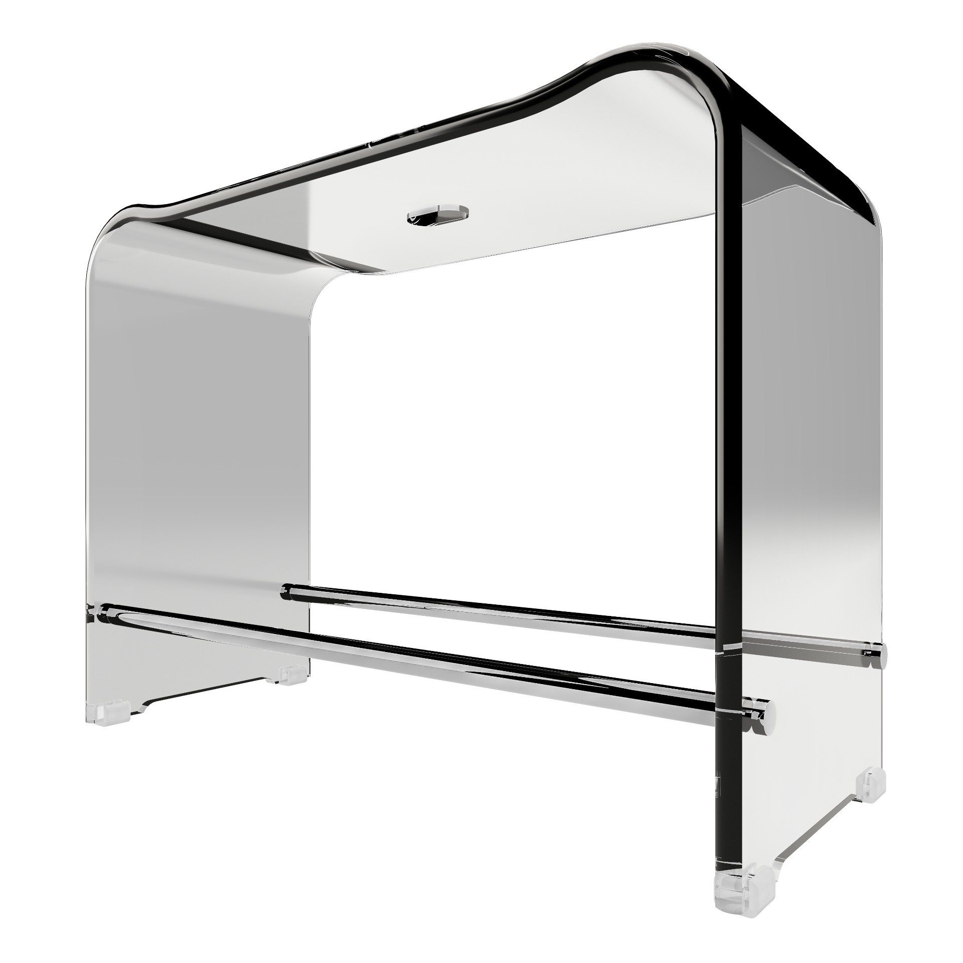 Schulte Duschhocker XL, aus Acrylglas, mit extra großer Sitzfläche, belastbar bis 130 kg, ergonomisch geformt, rutsch- und standfest, Restposten