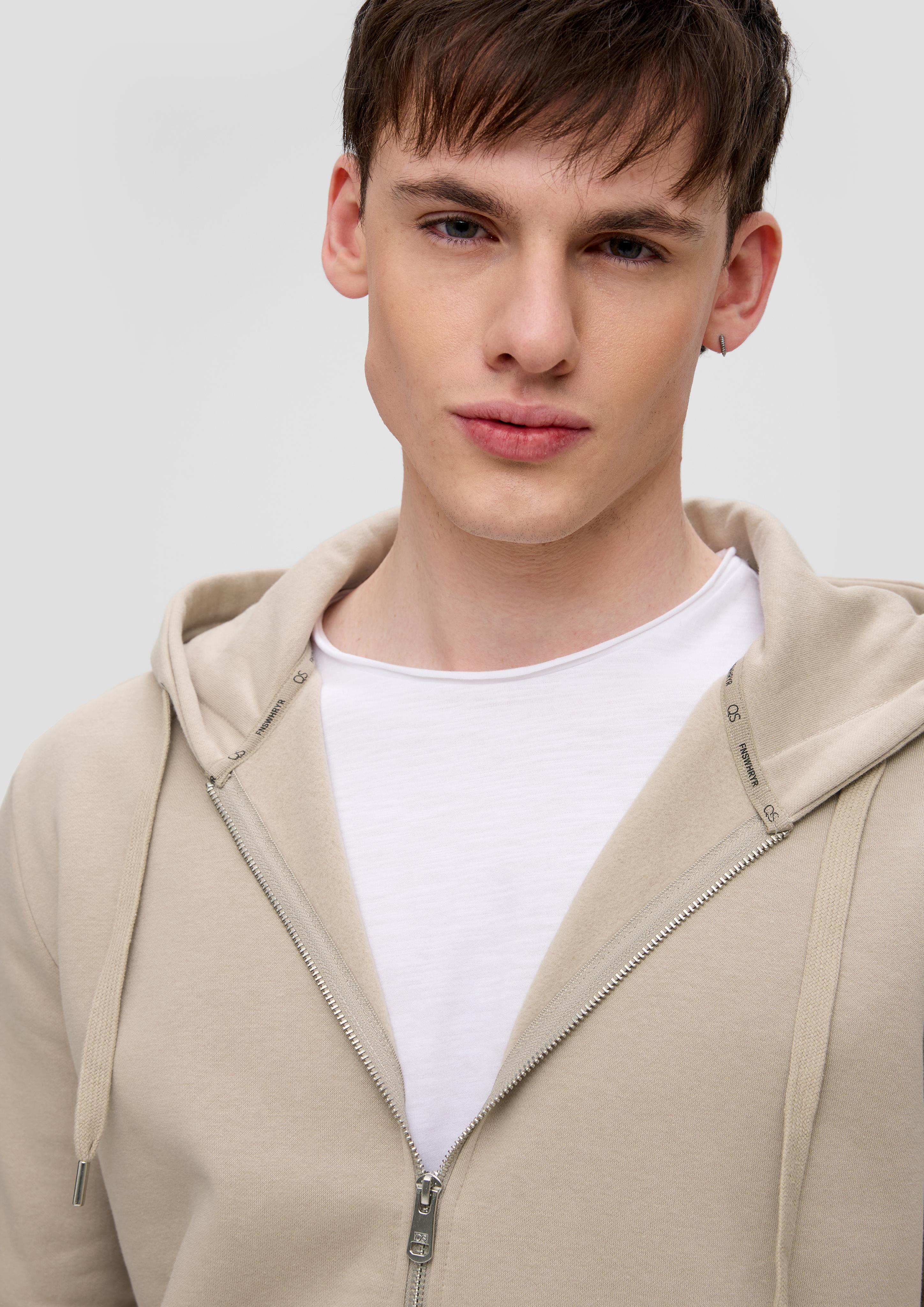 Sweatjacke mit Rippsaum  2141661-8161