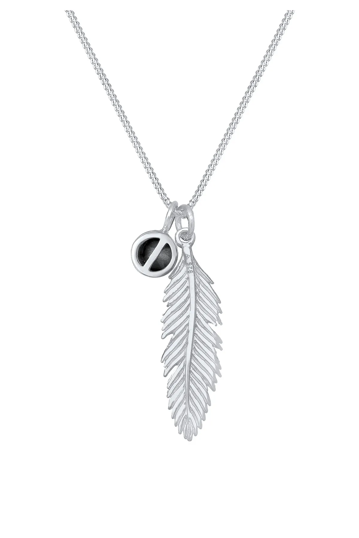 ELLI  Halskette Feder Boho Kristall 925 Sterling Silber
