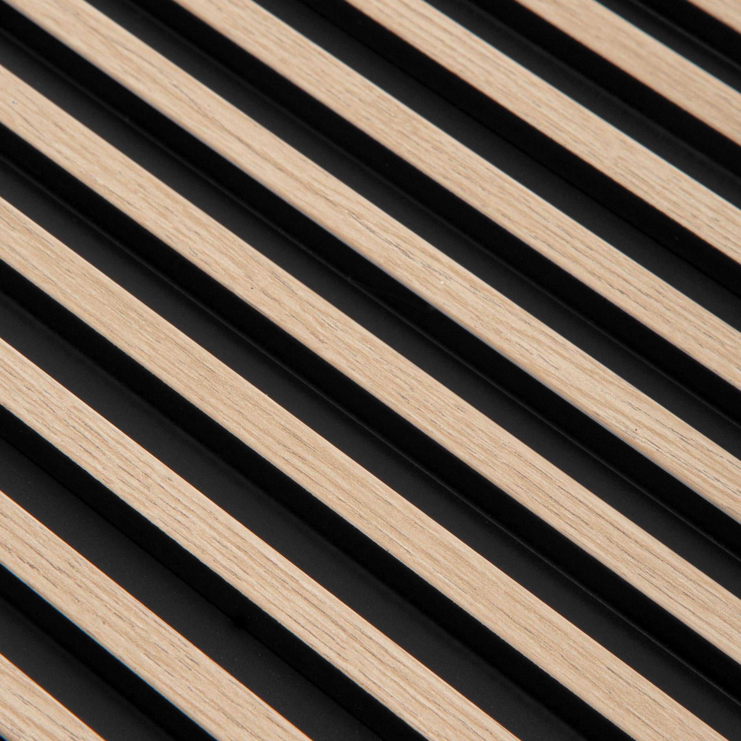 PROVISTON 3D Wandpaneel Polystyrol, 120 x 2700 mm, Eiche Hell, Akustikpaneele, 1 Stück
