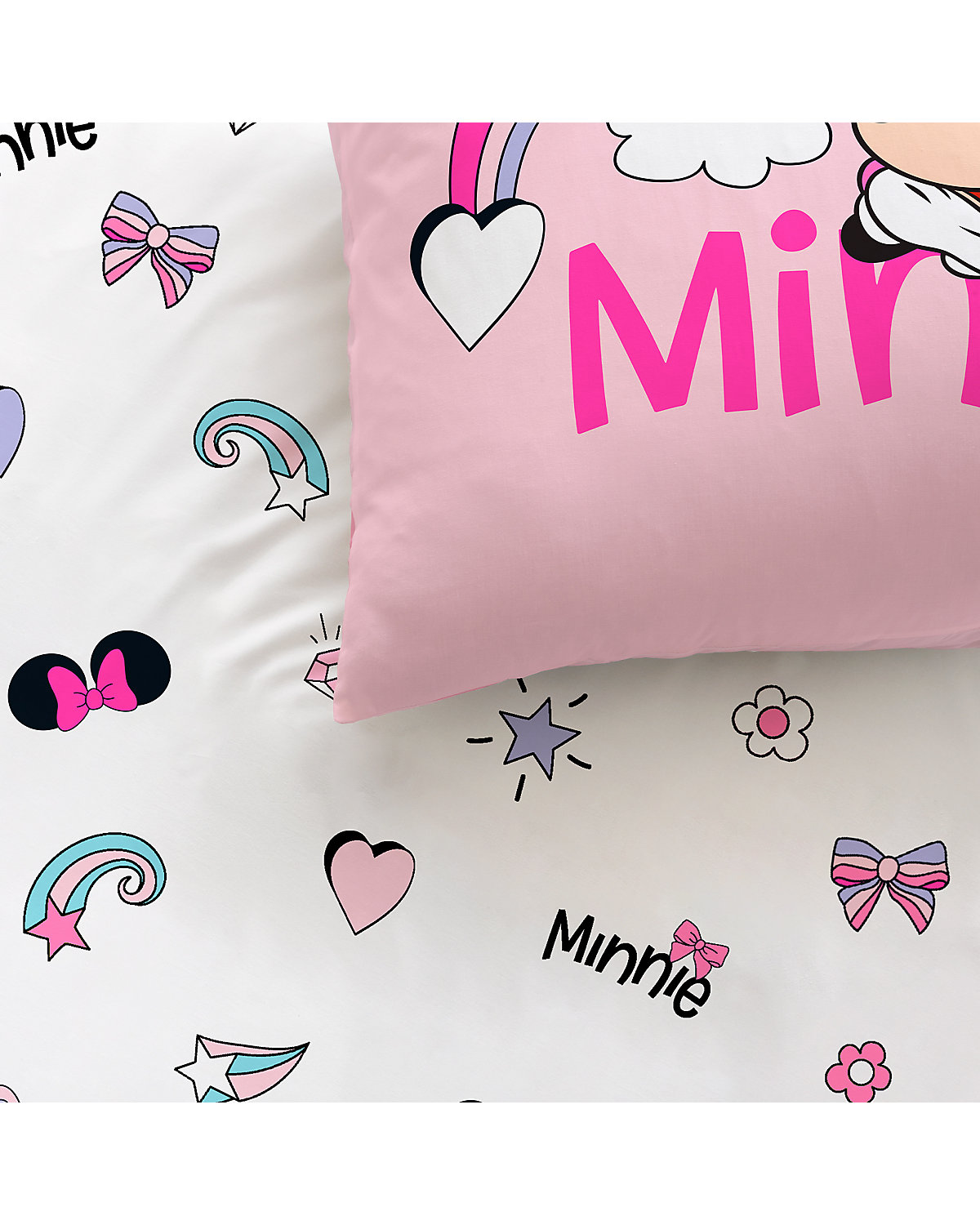 Wende-Kinderbettwäsche   Home Minnie Wink, Renforcé, 135 x 200 + 80 x 80 cm