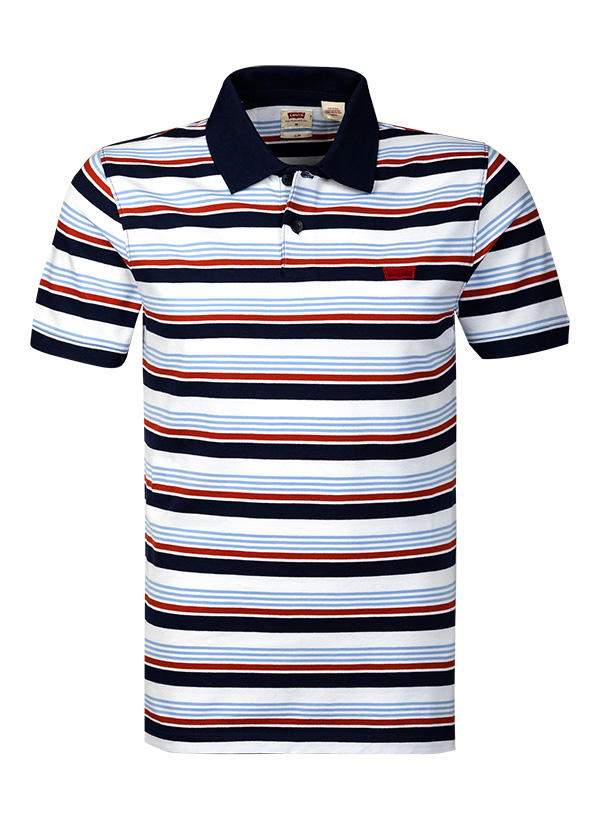 Levi's®, Polo-Shirt, Slim Fit, Baumwoll-Piqué, blau-rot gestreift