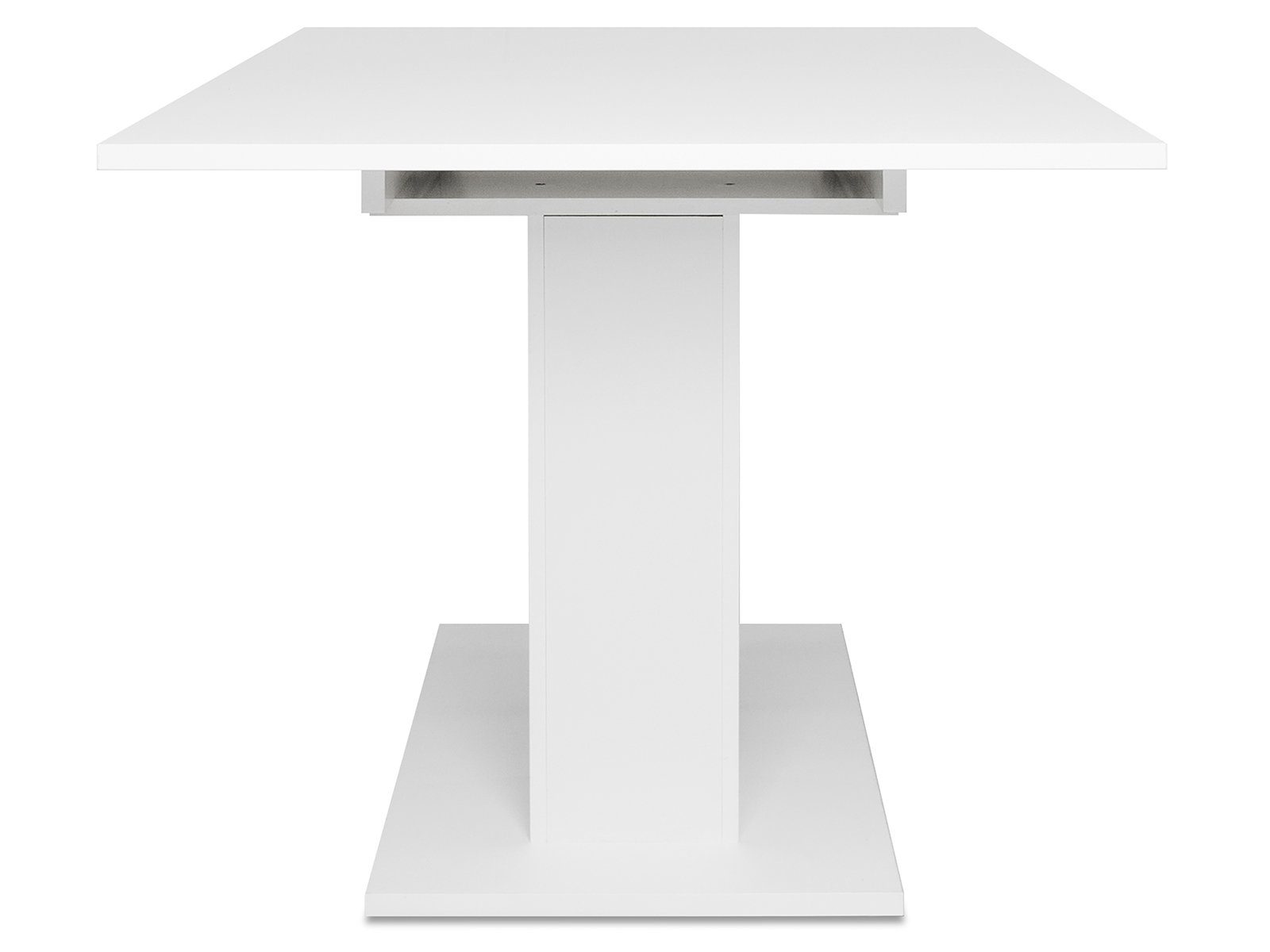 möbelando Esstisch Bomuli I, Esstisch mit Synchronauszug (B/H/T: 140-180 x 75 x 90 cm) weiß, 22 mm, ABS-Kante