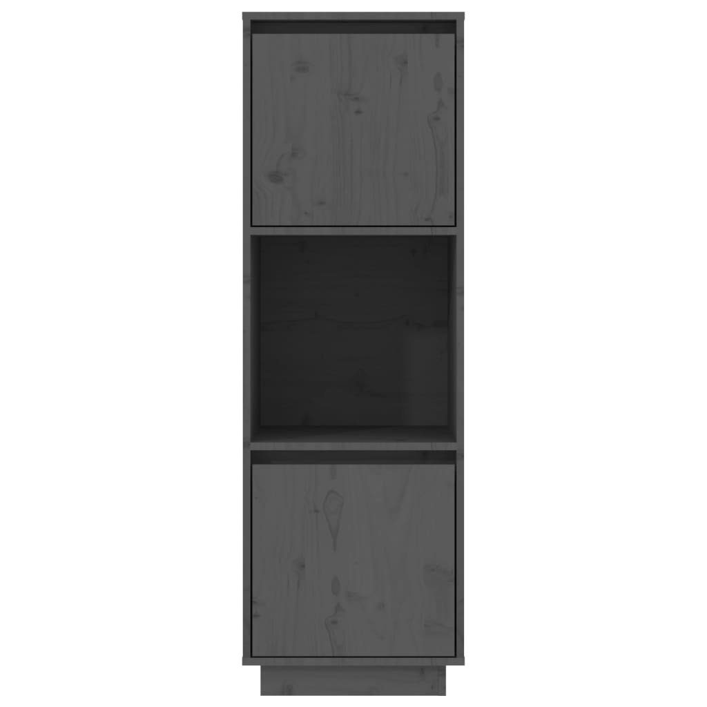 Tapferer Ping Highboard Highboard Grau 38x35x117 cm Massivholz Kiefer (1 St)