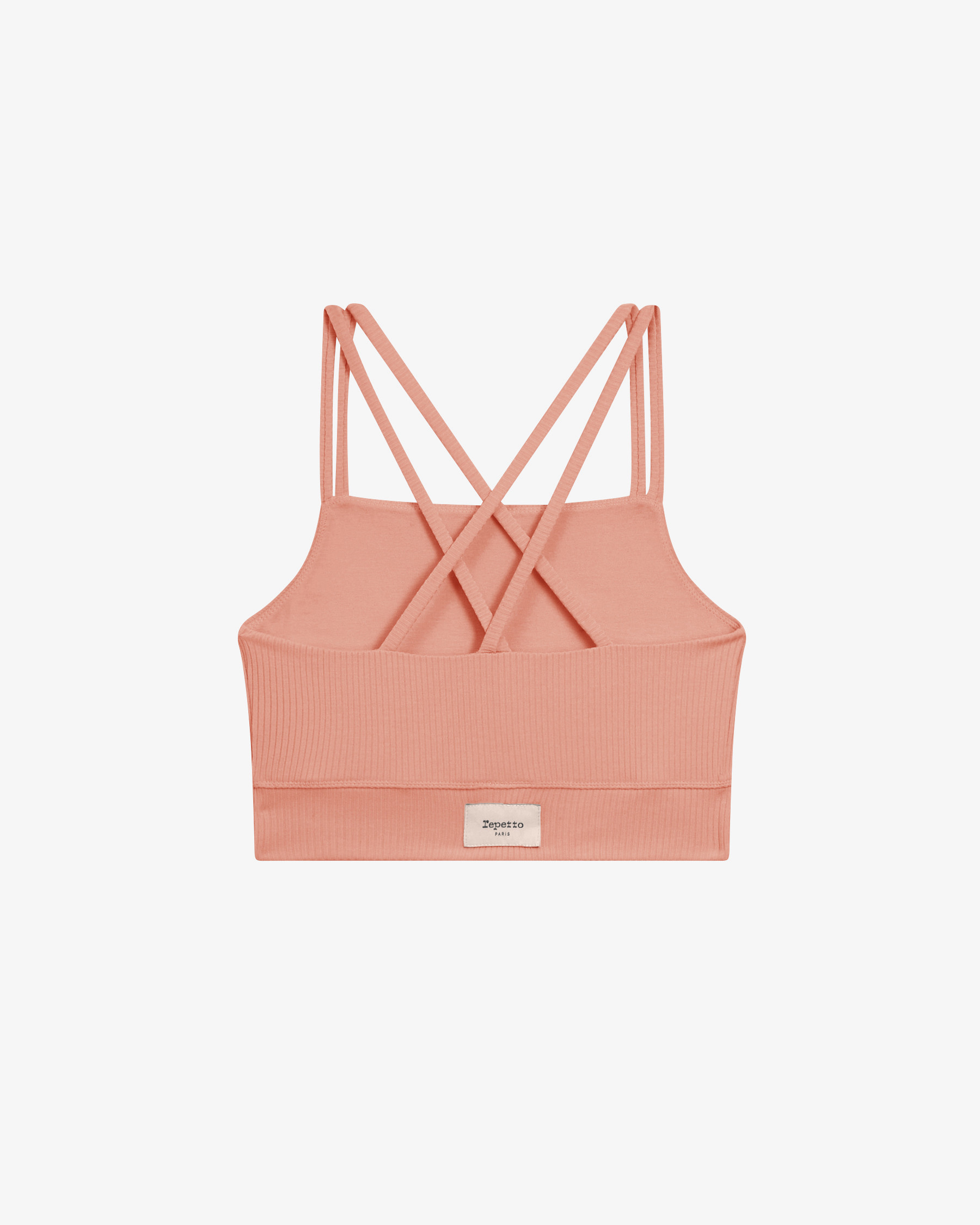 Ribbed bra with thin straps