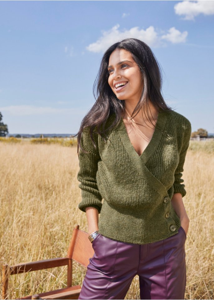 Oversized-Pullover in Wickeloptik