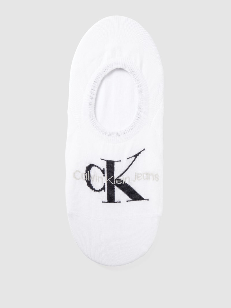 Sneakersocken mit Label-Prägung in weiss