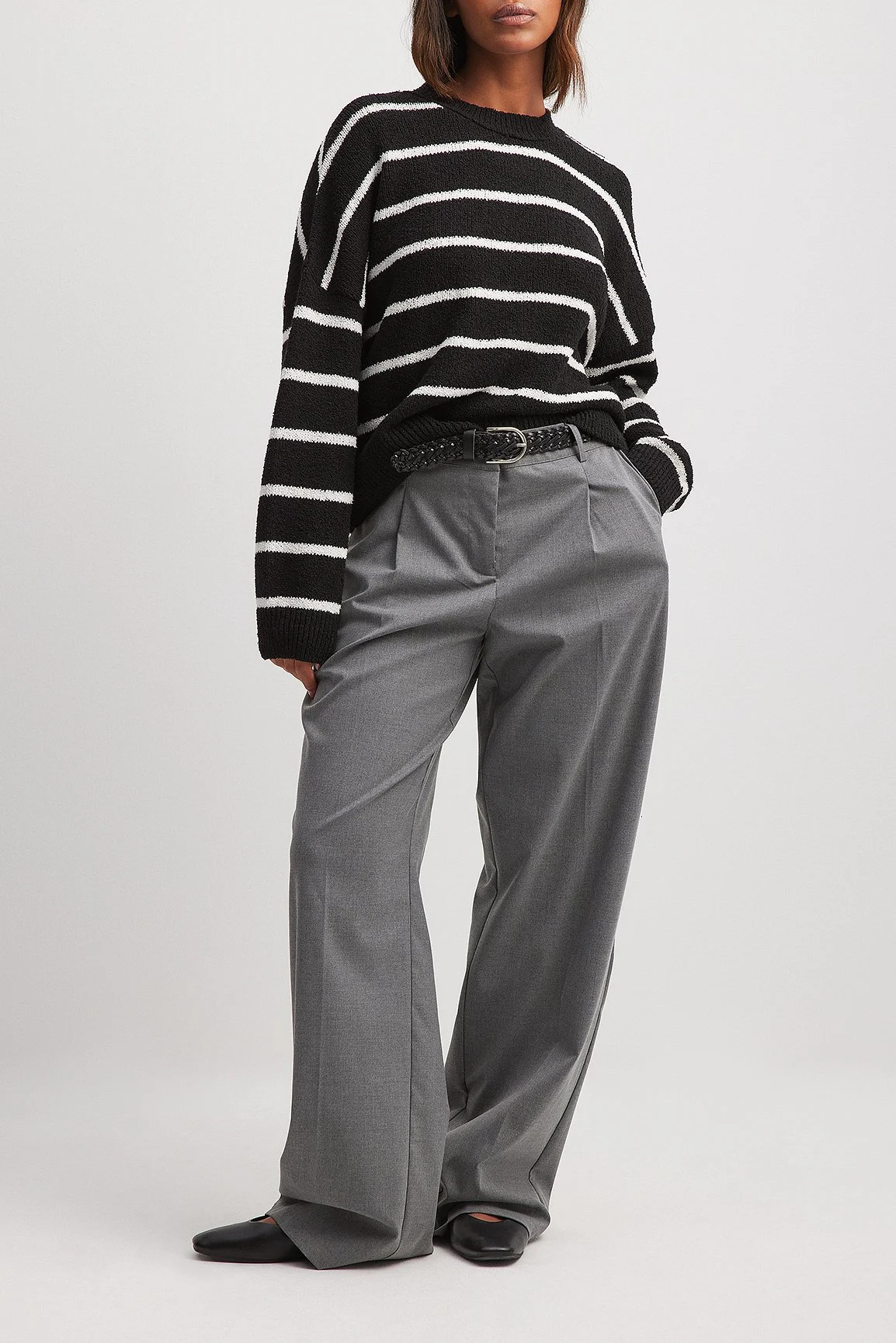 Gestreifter-Strickpullover
