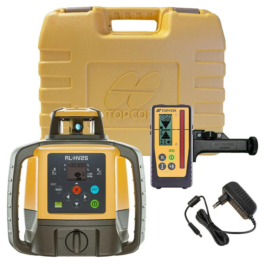 Topcon 1051612-24Set RL–HV2S + LS-100D Set_ Laser de construction multifonctionnel à double pente