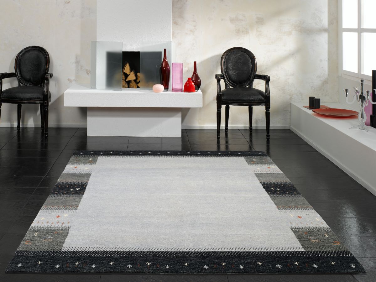 Teppich aus Indien Intense Mala Grau 70 x 140 cm