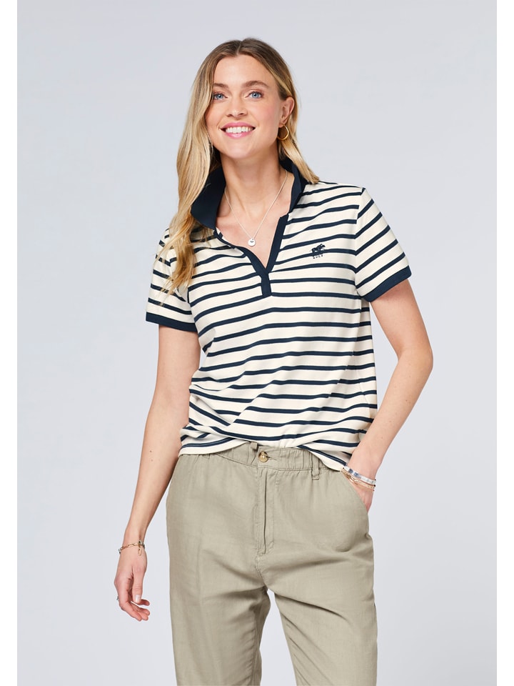 Polo Sylt Poloshirt in Weiß/ Dunkelblau günstig kaufen