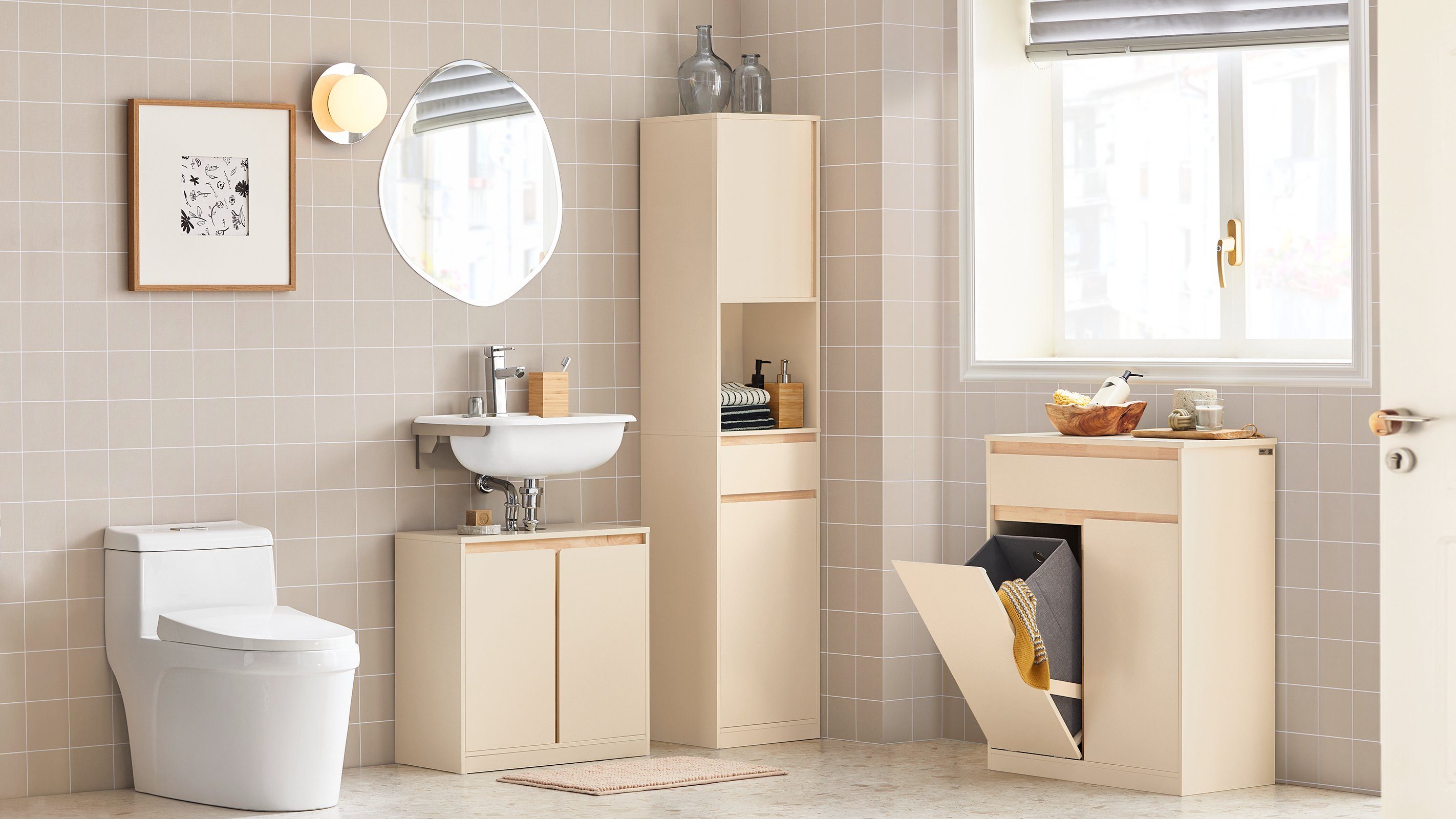 SoBuy Wäscheschrank BZR79 mit ausklappbarem Wäschesäcken Wäschesack Wäschetruhe