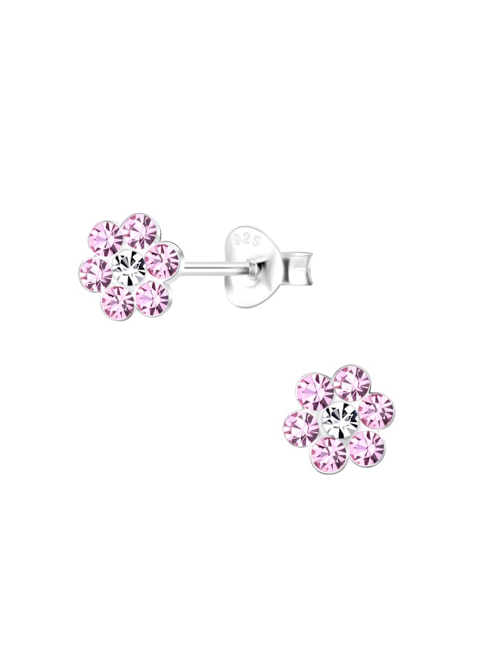 Alexander York Ohrringe, Ohrstecker BLUME Kristall rosa in 925 Sterling Silber, 2-tlg. günstig kaufen onesize