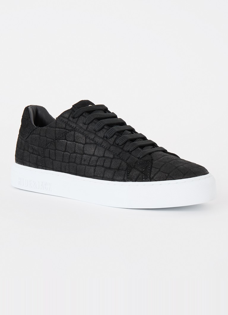 Hide&Jack Essence suede sneaker with croc texture
