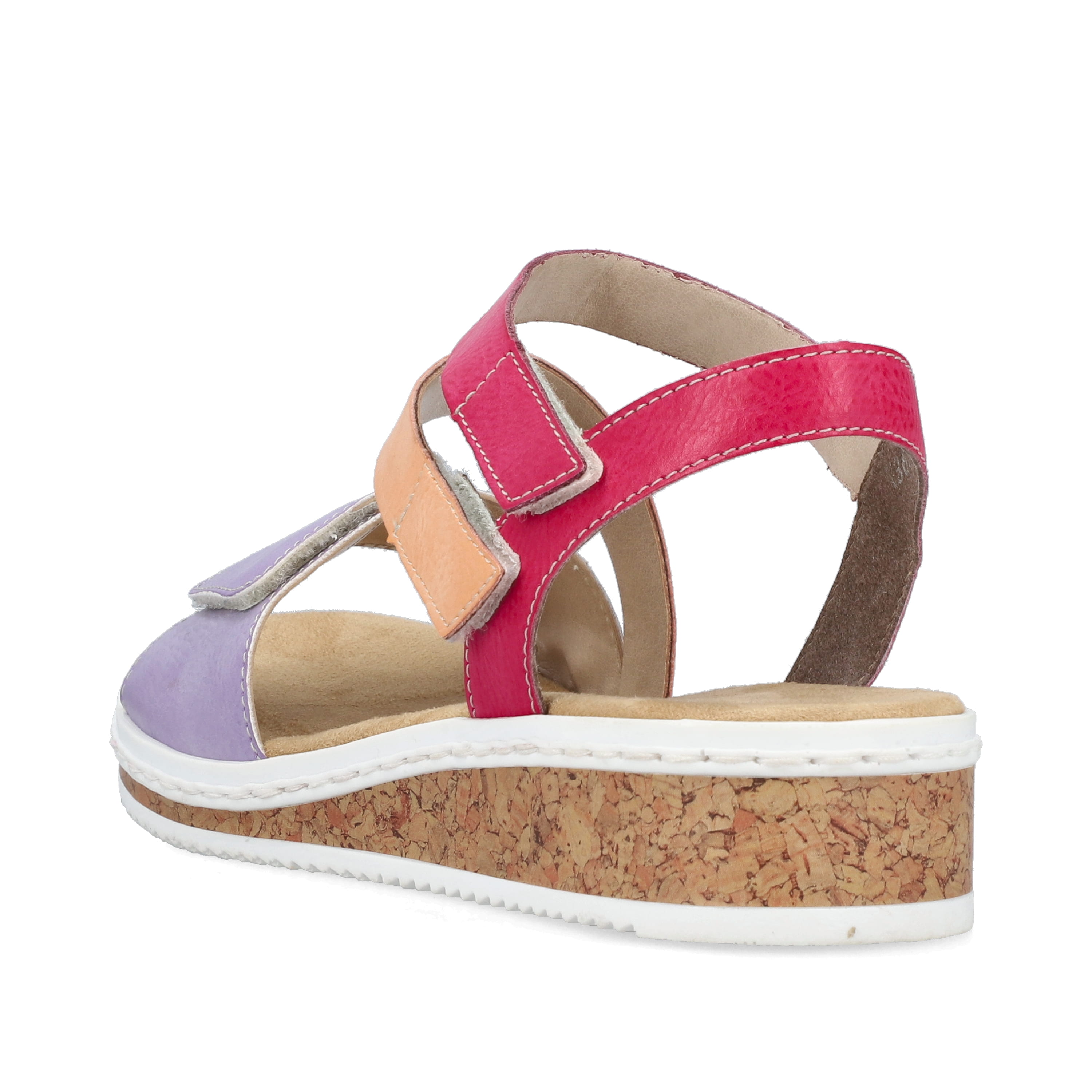 Rieker Damen Keilsandaletten lila-pink-lachsfarben
