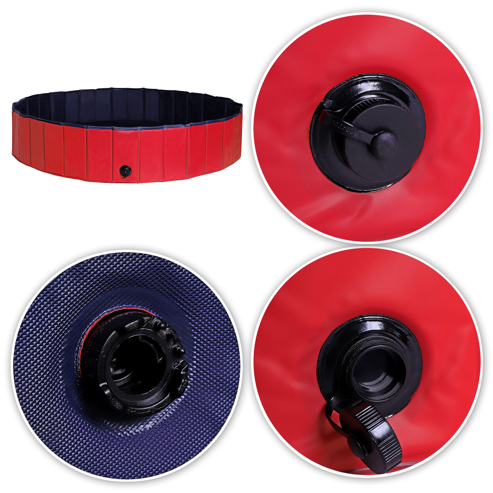 Lionto Wasserspielzeug Lionto 160 cm Hundepool mit Ablassventil - faltbar