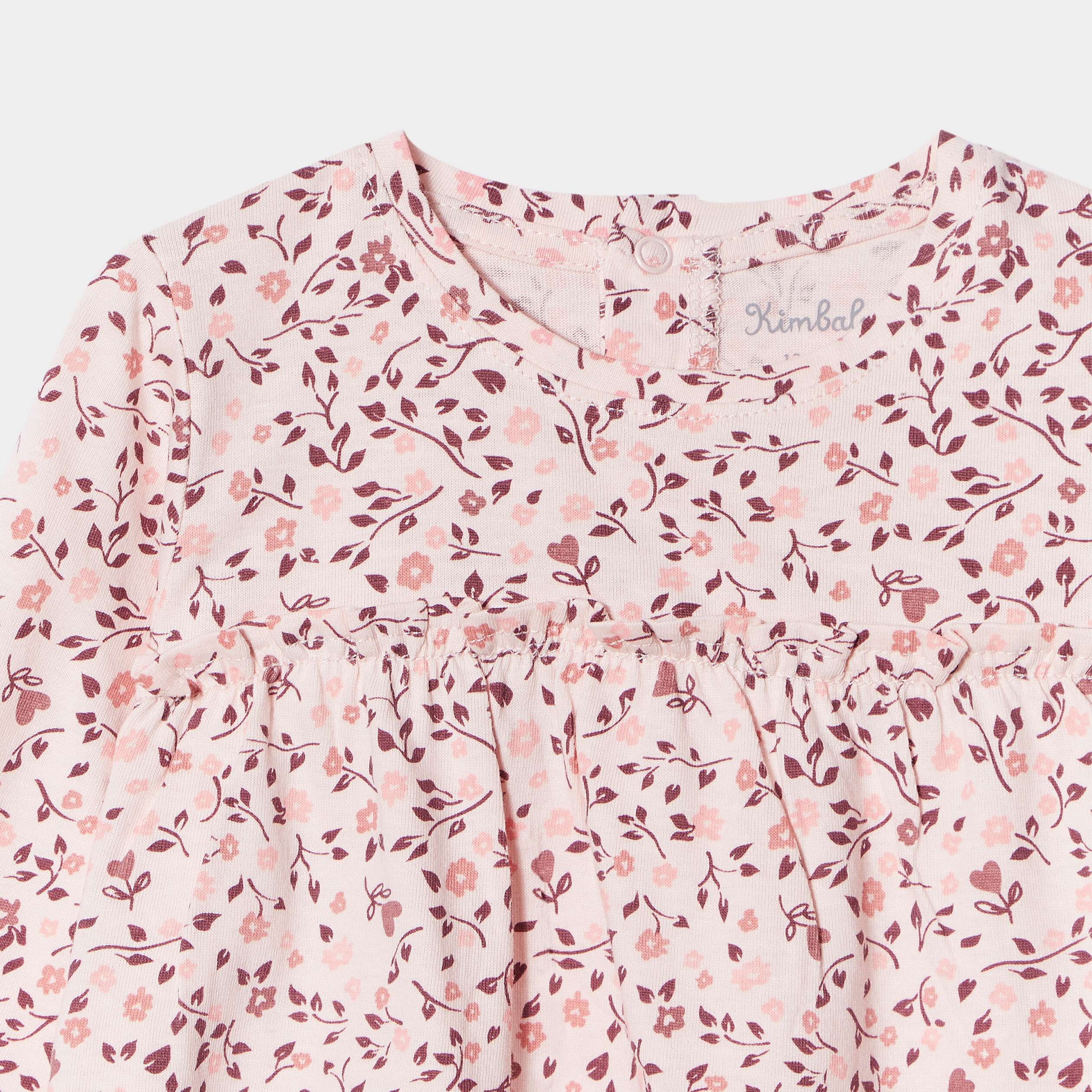 T-shirt ample manches longues coton rose clair bébé fille | La Halle