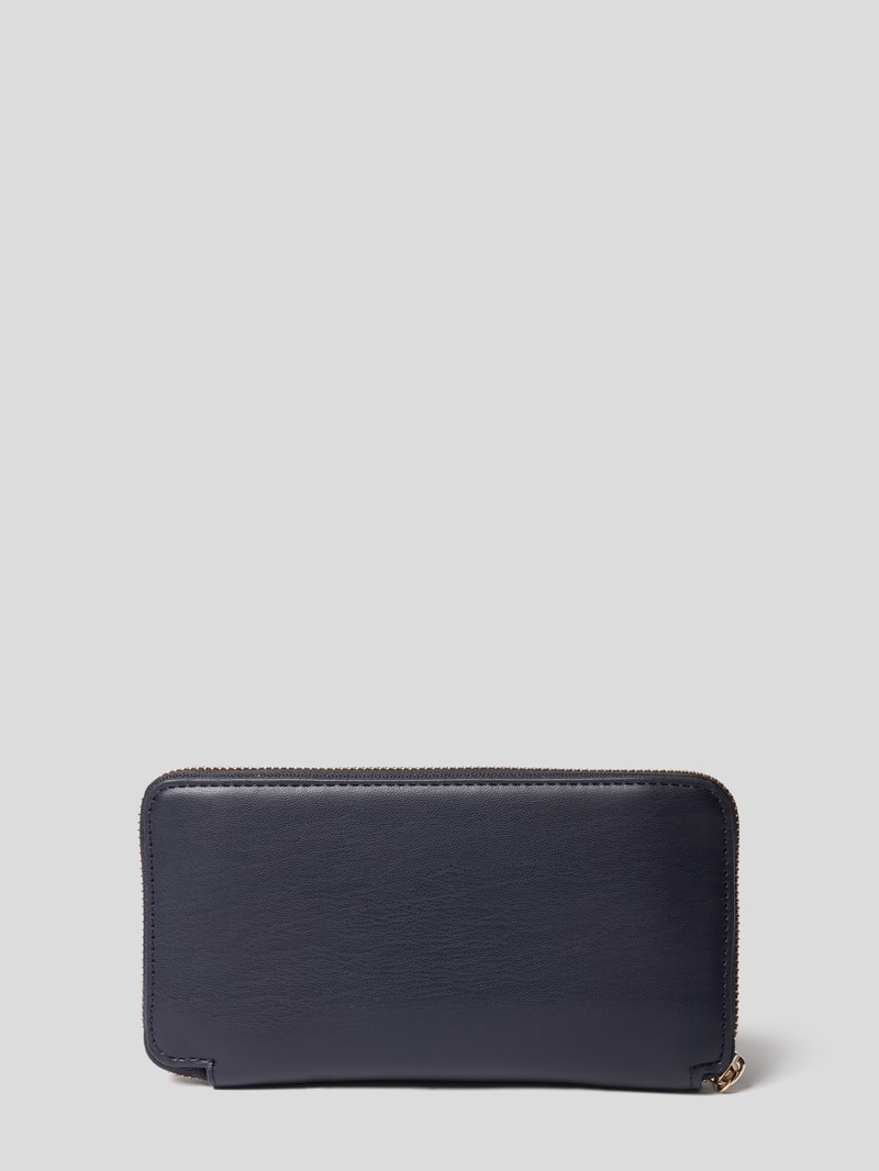 Portemonnaie mit Label-Applikation in marineblau