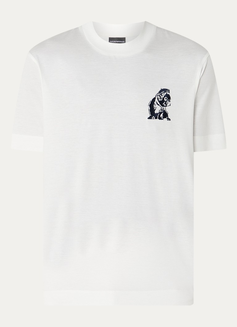 Tricou Emporio Armani din amestec de lyocell cu imprimeu