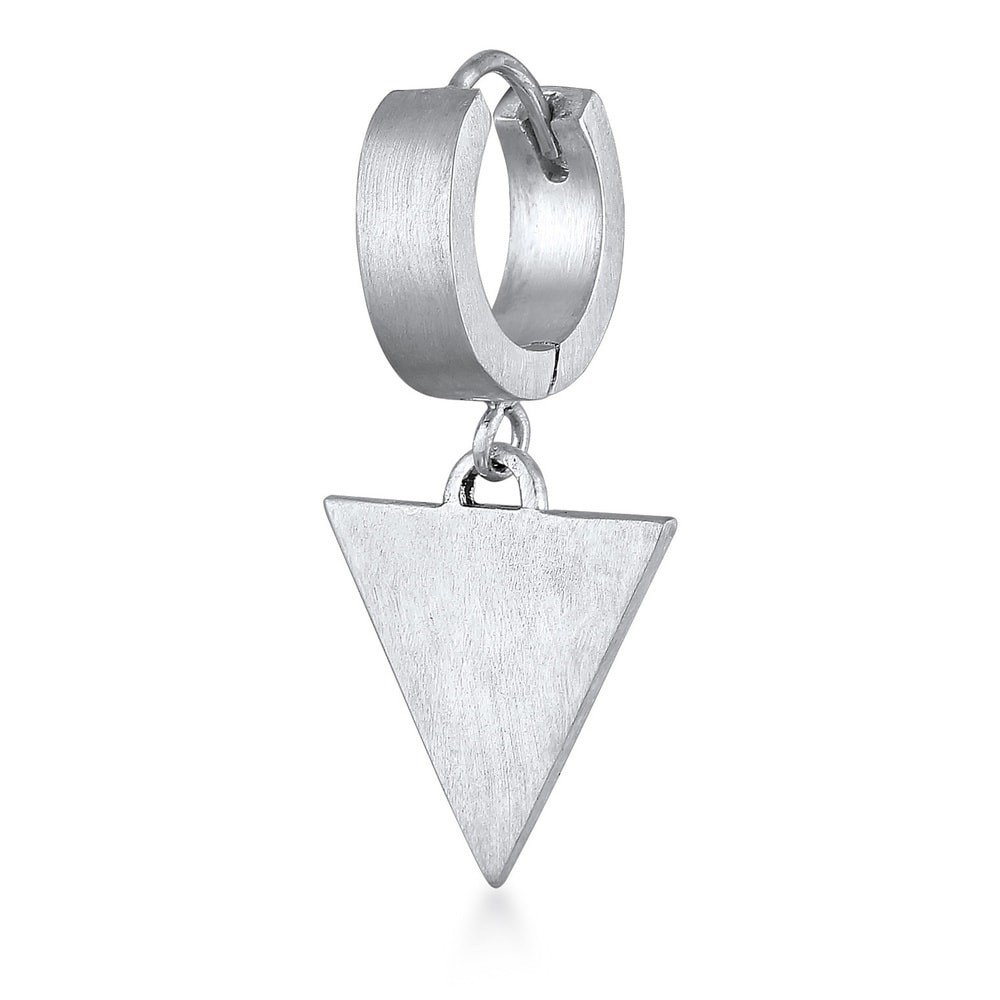 KUZZOI KUZZOI Boucles d'Oreilles Hommes Créole Triangle Mat pièce unique en argent sterl Boucles d'oreilles