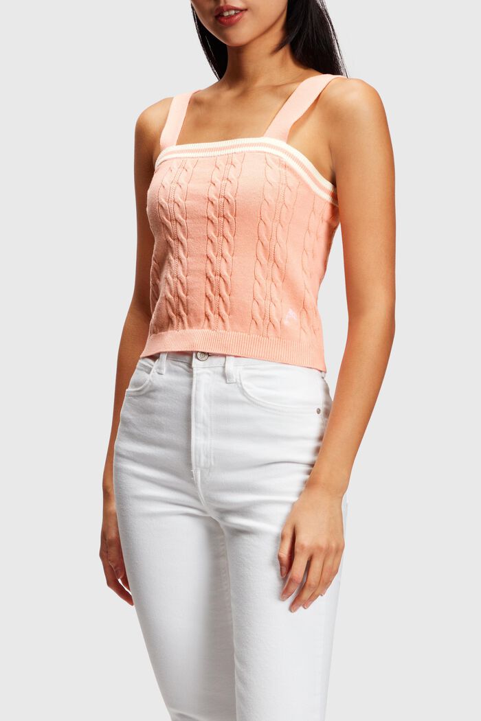 Pullover Camisole mit Zopfmuster und Delfin-Logo