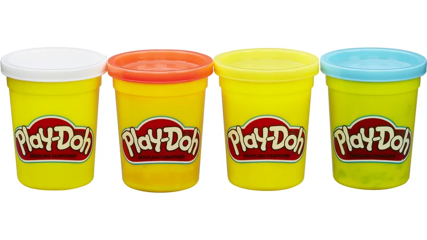 Hasbro - Play-Doh 4er Pack Grundfarben blau, gelb, rot, weiß 448 g