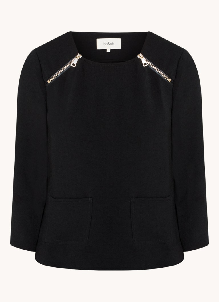 ba&sh Oppies top with patch pockets and zipper detail