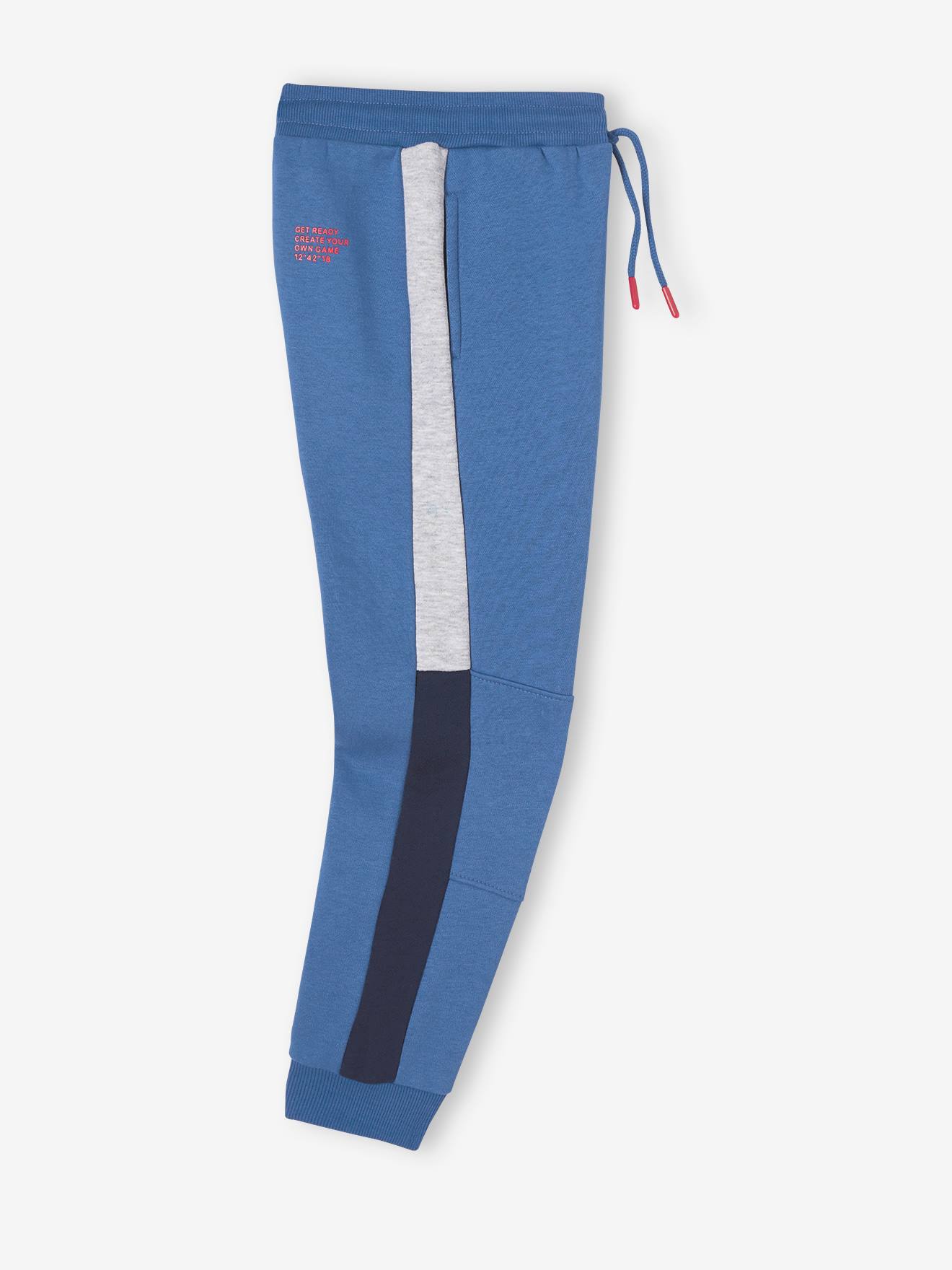 Pantalon jogging bandes côtés garçon. bleu roi