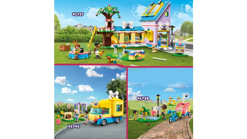 LEGO Friends 41738 Hunde-Rettungsfahrrad, Tier-Spielzeug mit Welpe