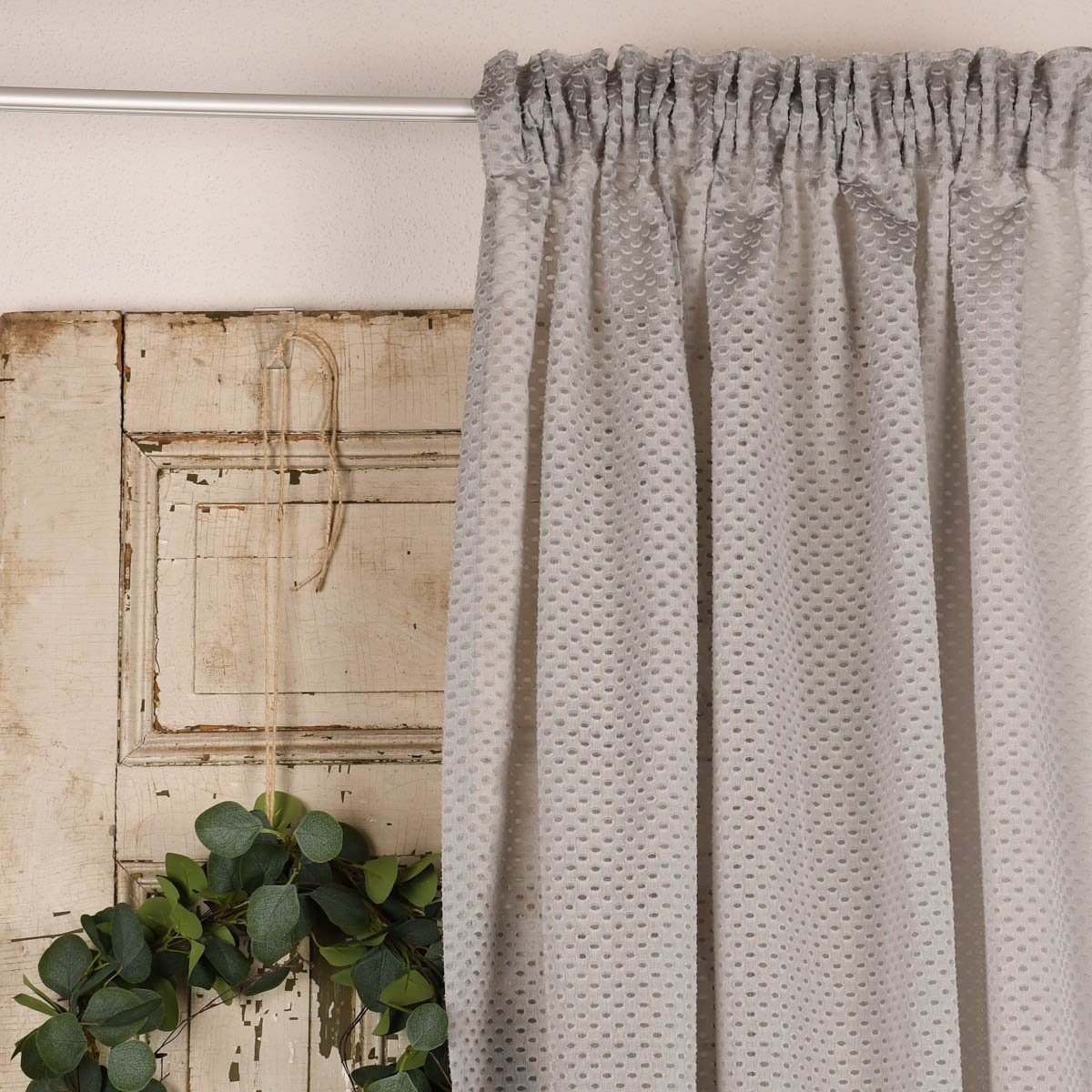 Meterware Rasch Textil Stores Punti Scherli Punkte hellgrau 300cm, stark perforiert, Kunstfaser, überbreit