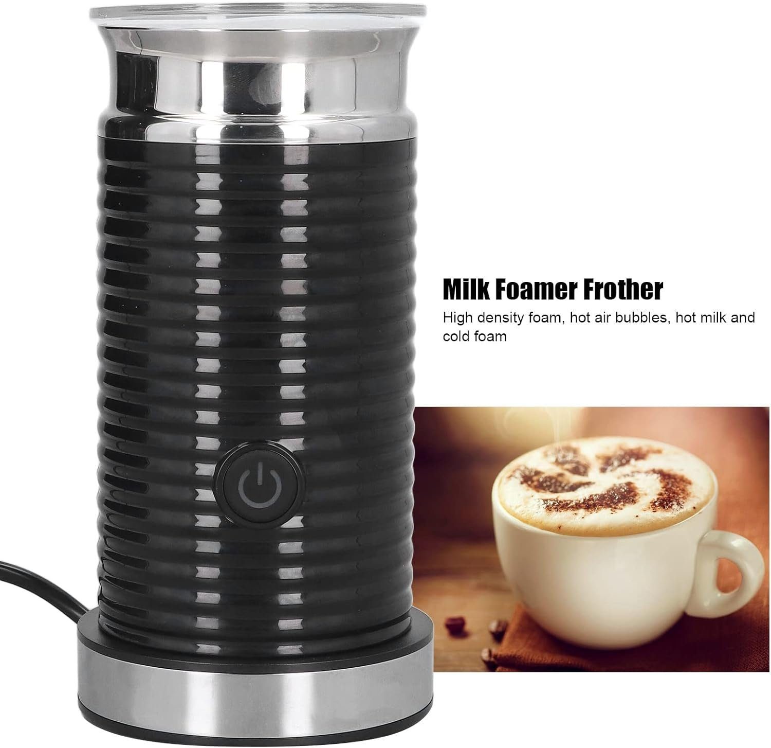 KREATE Milchaufschäumer Elektrischer Milchaufschäumer, 4-in-1-Multifunktions-Kaffeeaufschäumer, 630,00 W, Automatisch, Antihaftbeschichtung, Heiß-Kaltschaum-Hersteller
