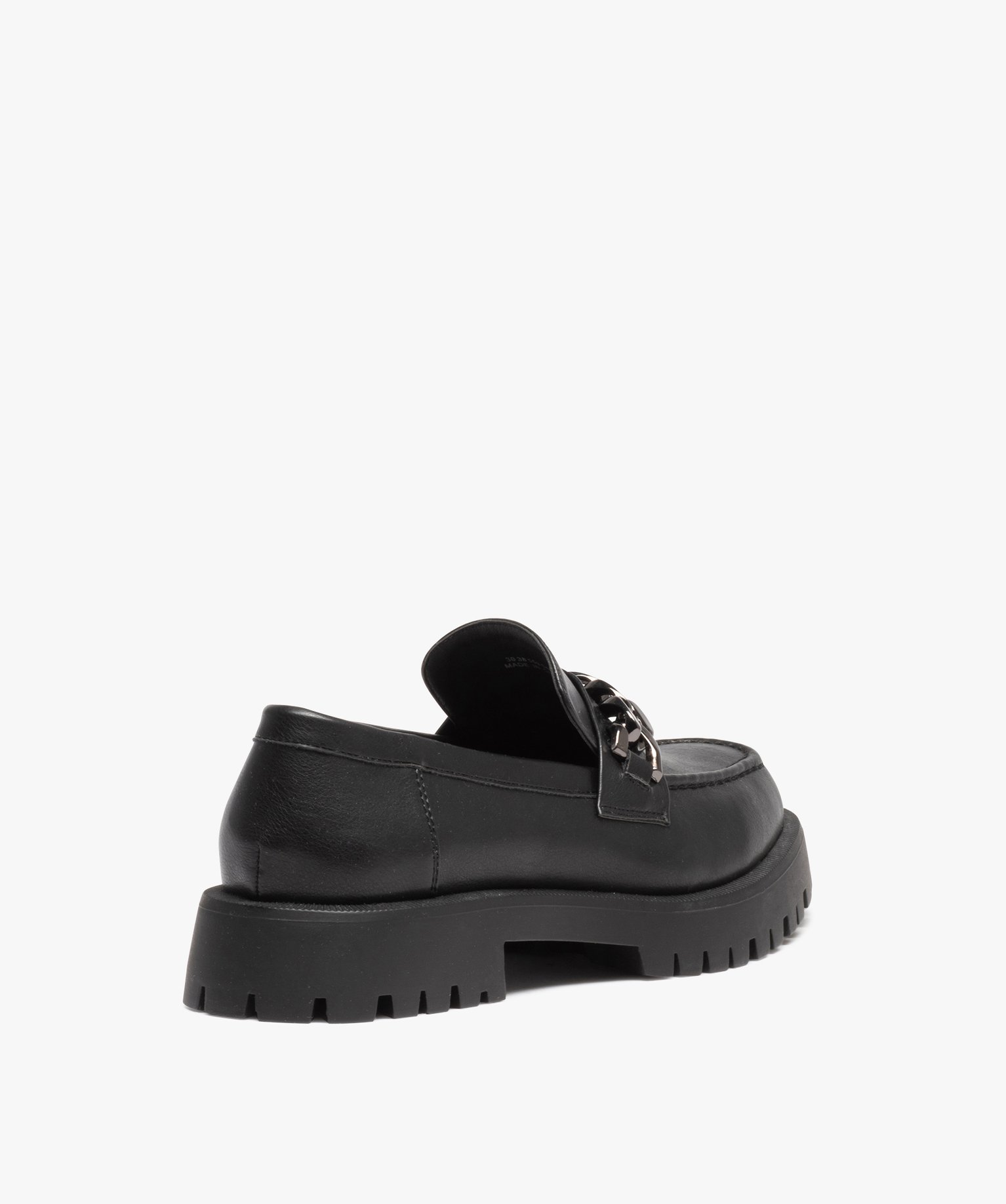 Mocassins femme unis à semelle crantée débordante noir | GEMO