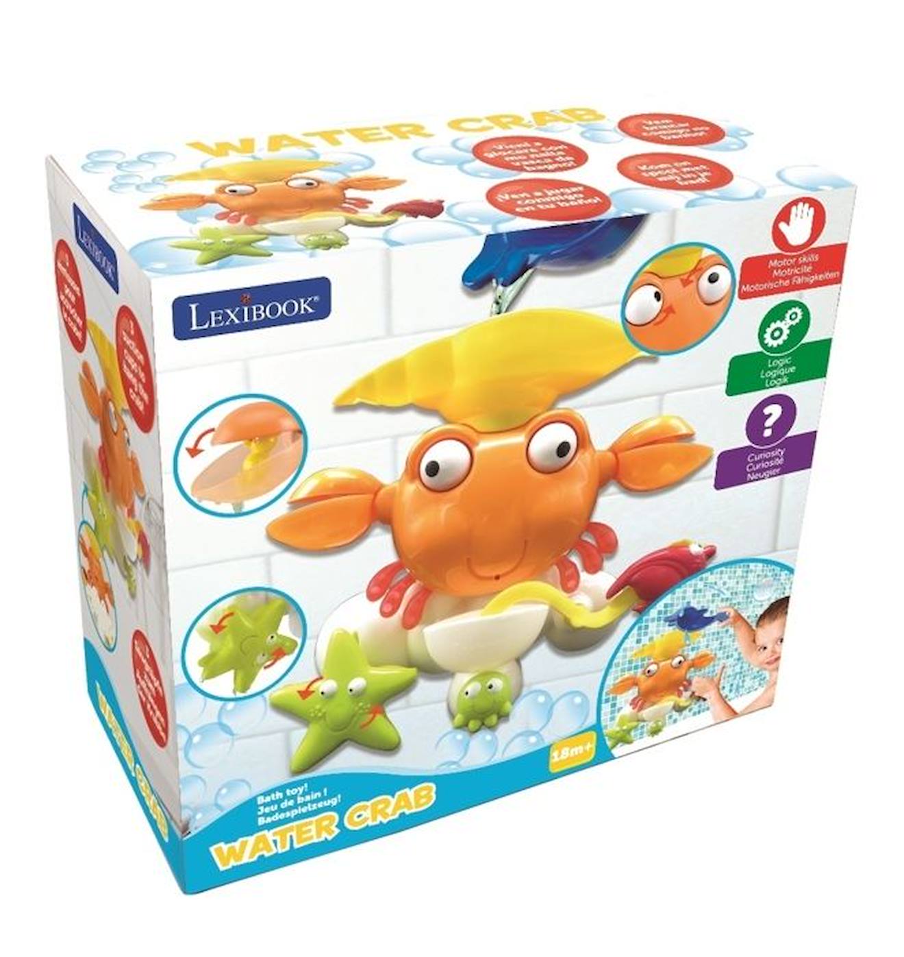 Jeu de Bain avec de nombreuses activités en forme de CRABE noir