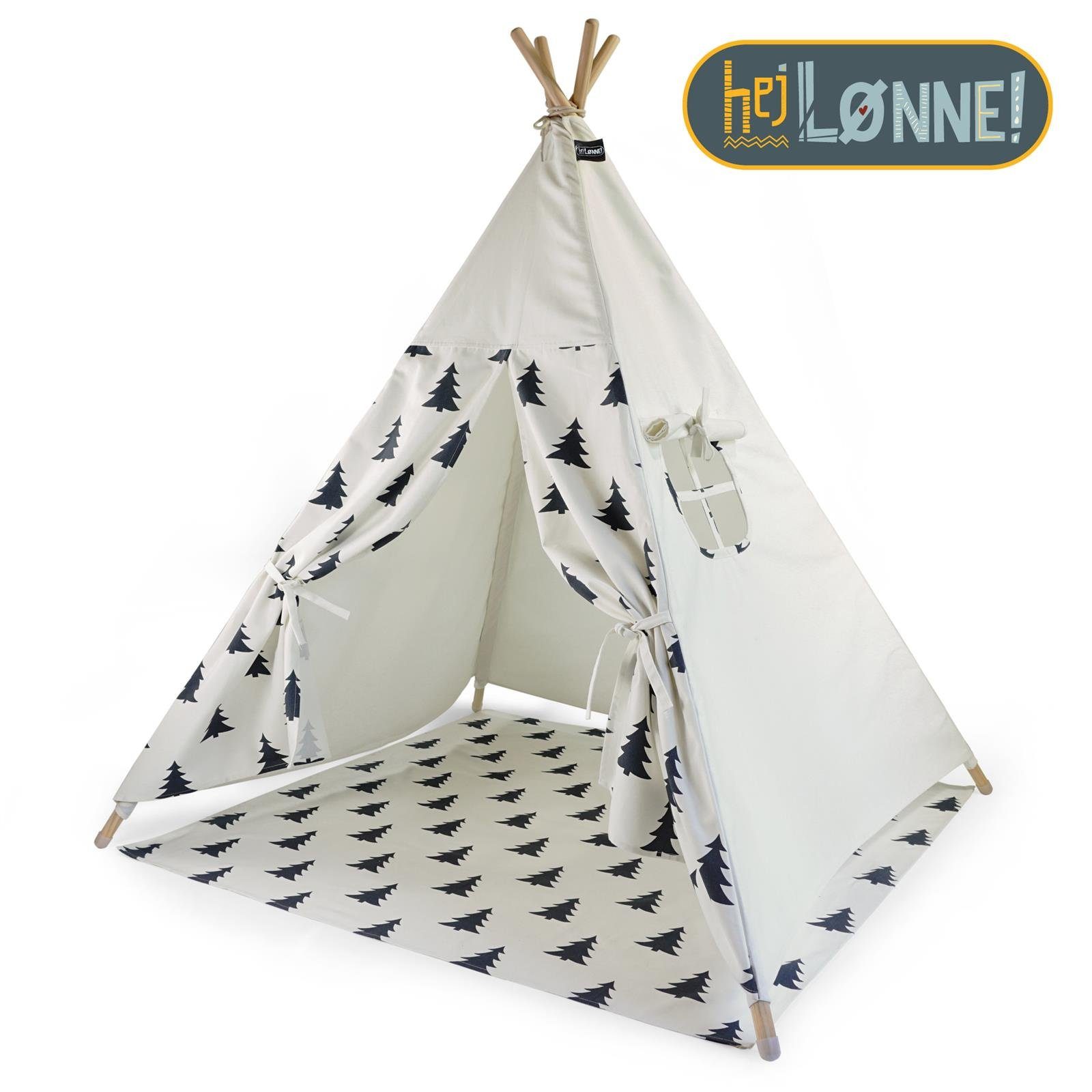 Hej Lønne Tipi-Zelt Tipi Zelt für Kinder Baum Muster Kinderzelt, (6er Set)