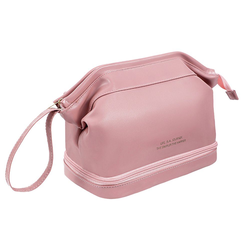 Devenirriche Kosmetiktasche Groß Kapazität Kosmetiktasche Damen Mäppchen Schminktasche (pink)
