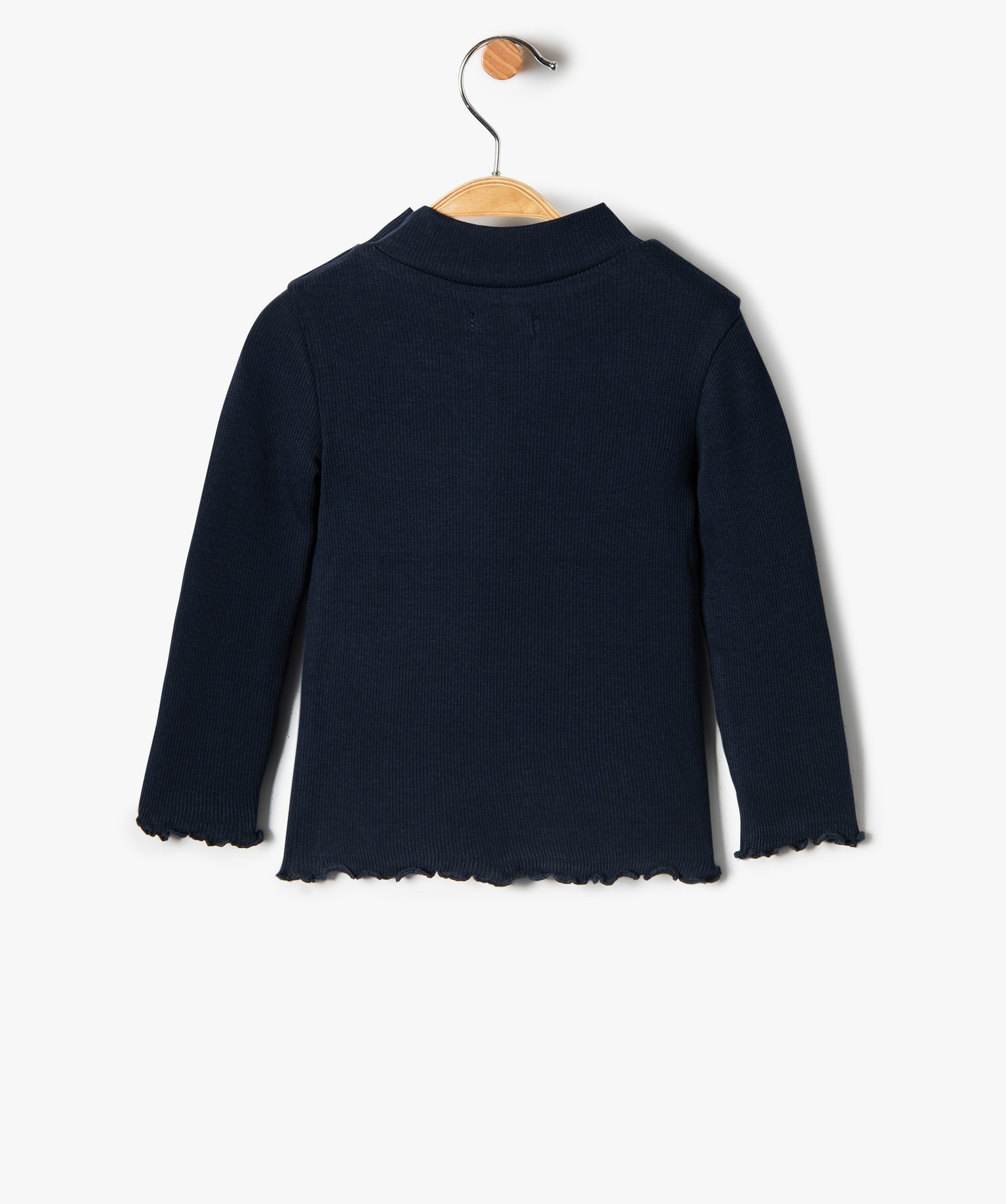 Tee-shirt bébé fille en maille ctelée imprimé bleu | GEMO