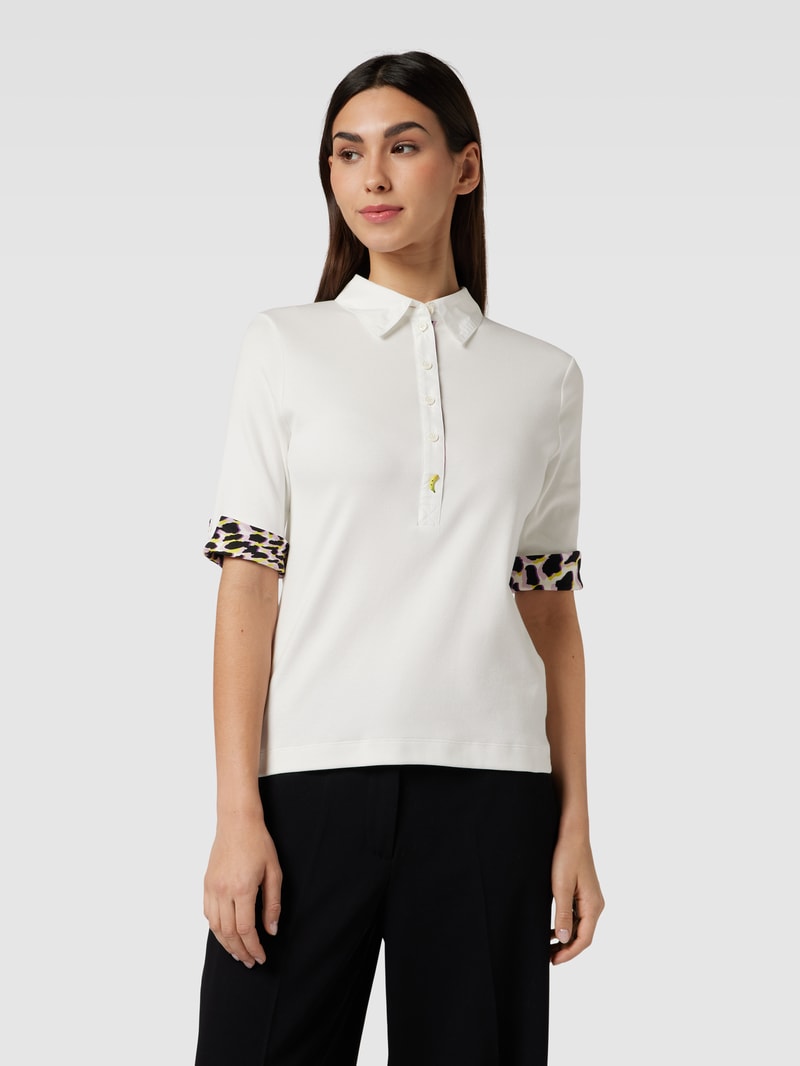 Poloshirt mit Animal-Print in offwhite